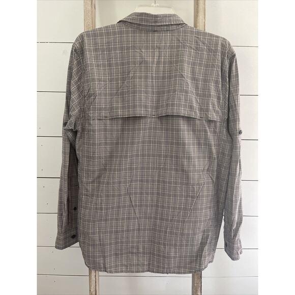 The North Face Shirt Mens Gray Plaid Button Up LS Hiking Vented Outdoors M EUC - Picture 3 of 11